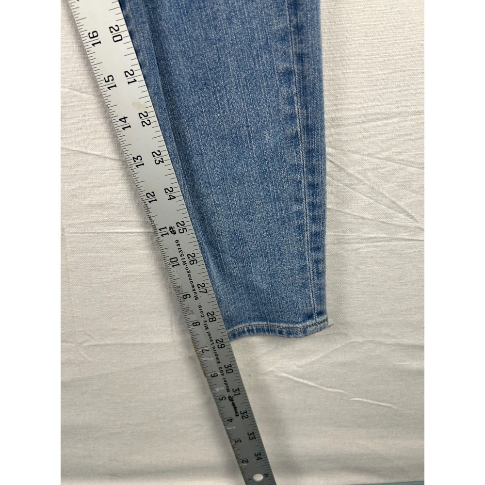 American Eagle High Waisted Distressed Skinny Jeans Medium Wash Blue Denim - Picture 3 of 12